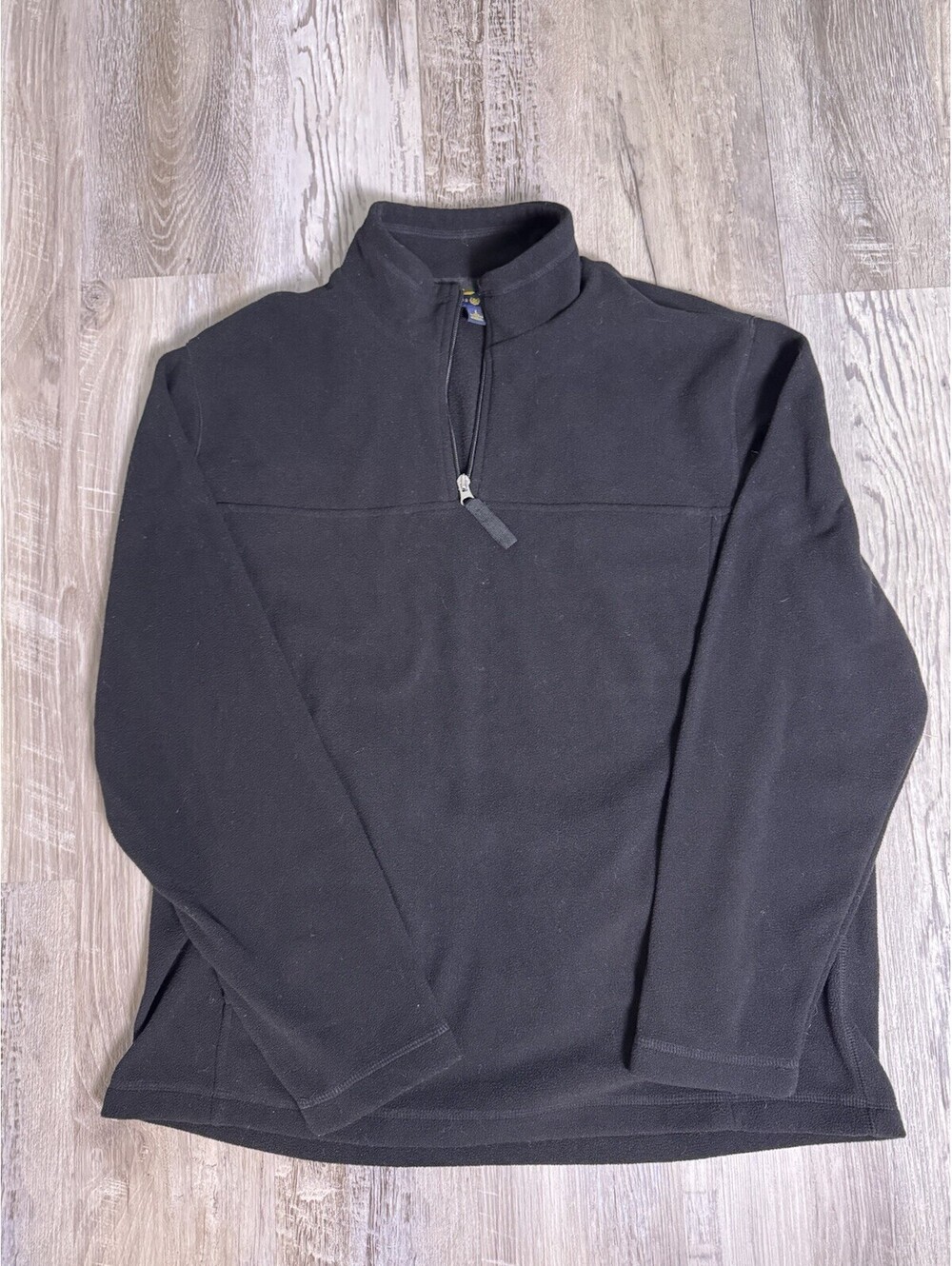 Club Room Men’s Large Black Fleece 1/4 Zip Pullover Jacket Polyester